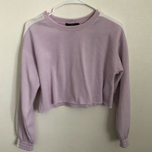 Lavender Forever 21 cropped sweatshirt